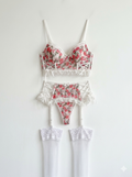 Romantic floral lace lingerie set