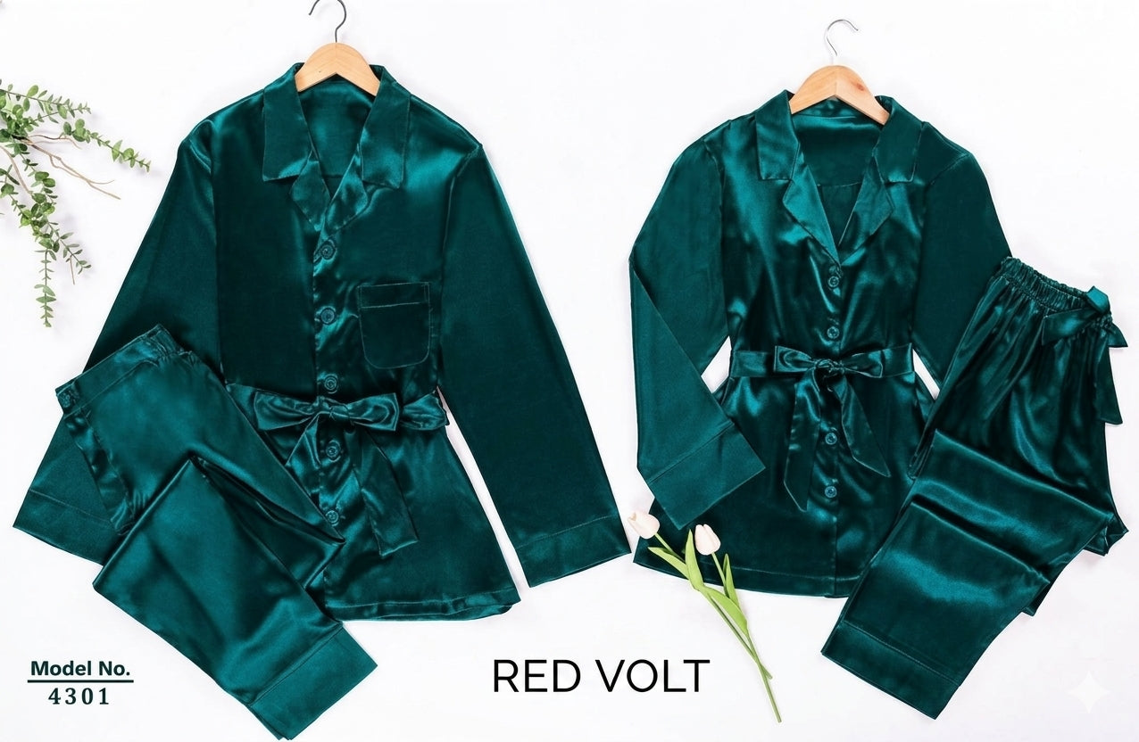 Premium Syrian satin couple pajama set
