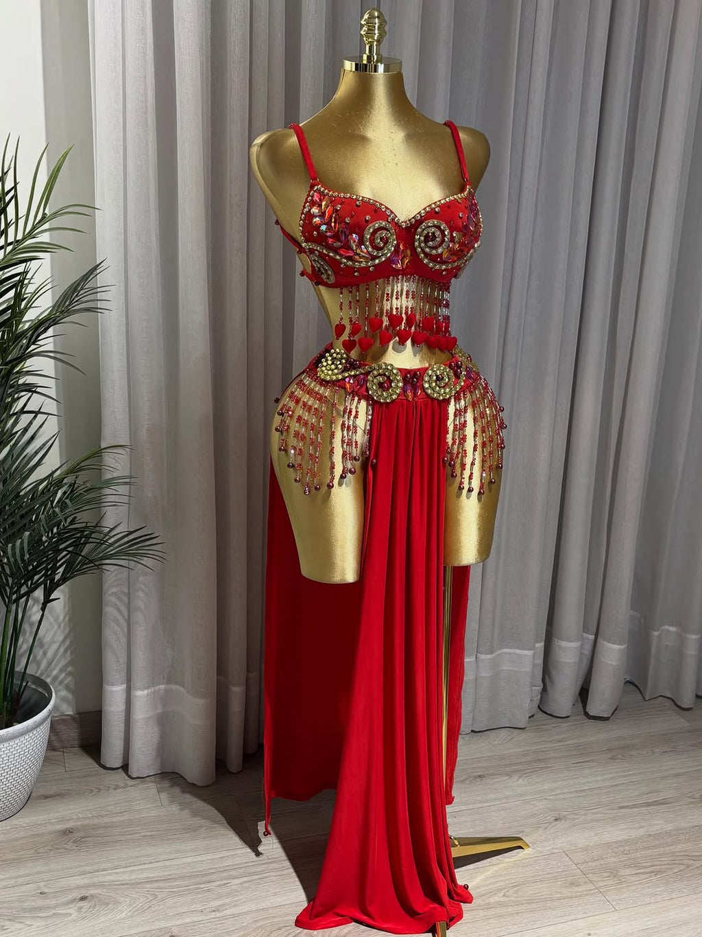 Handmade belly dance costume (RED)