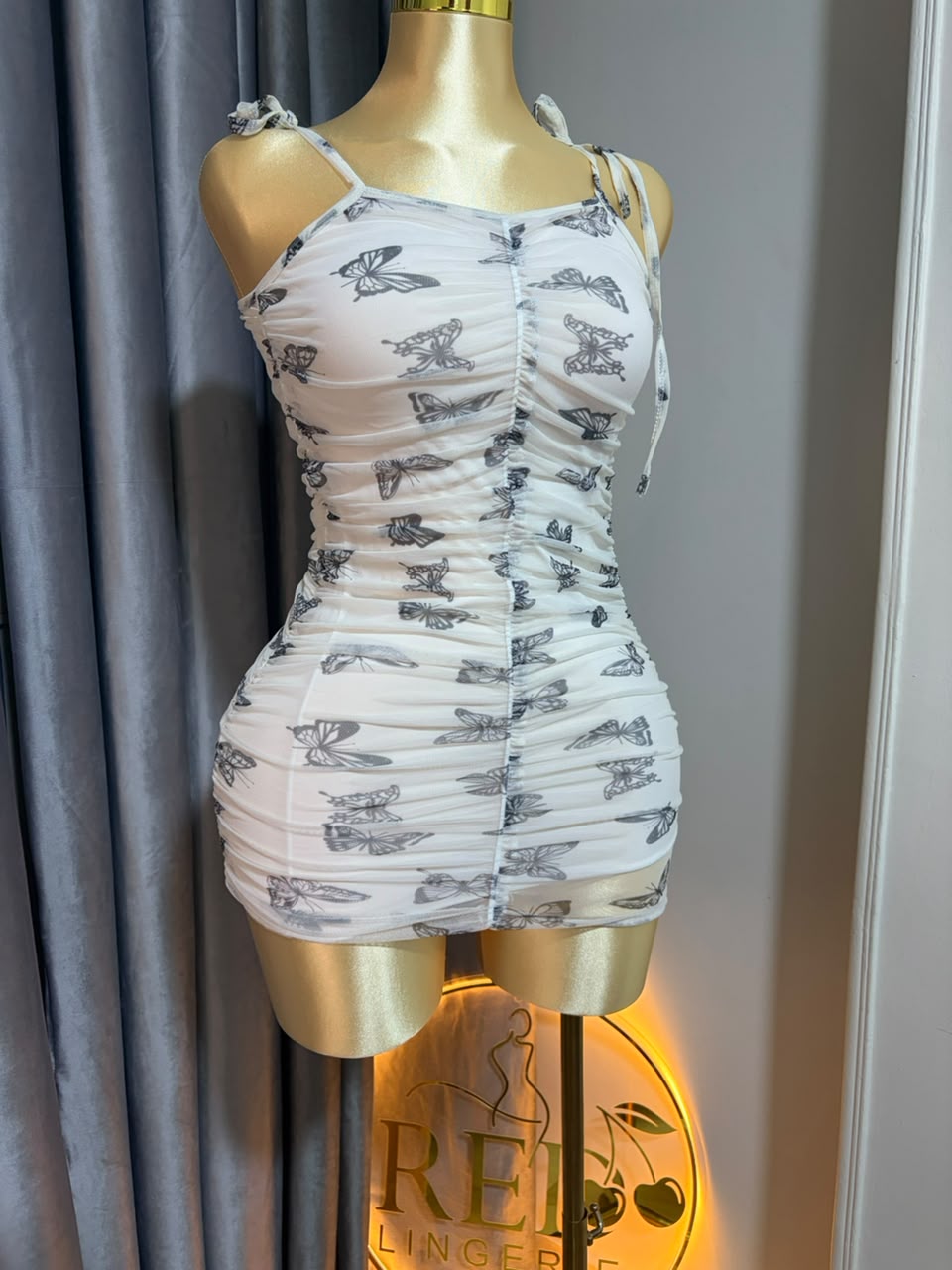 Butterfly Print Bodycon Mini Dress