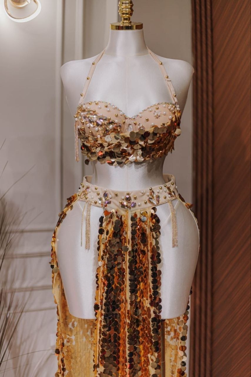 Handmade belly dance costume (RED)